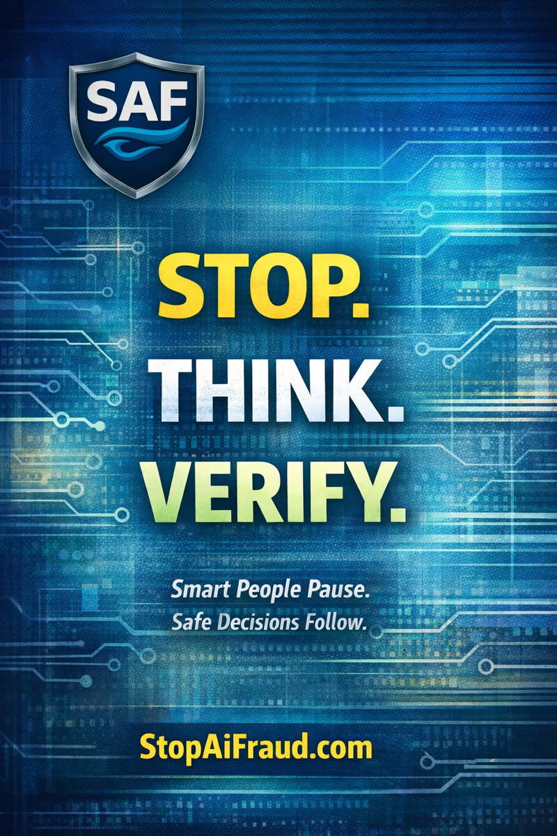 SAF fraud awareness poster: Freeze Before You Click. Freeze Before You Click. Preview Links Up Close